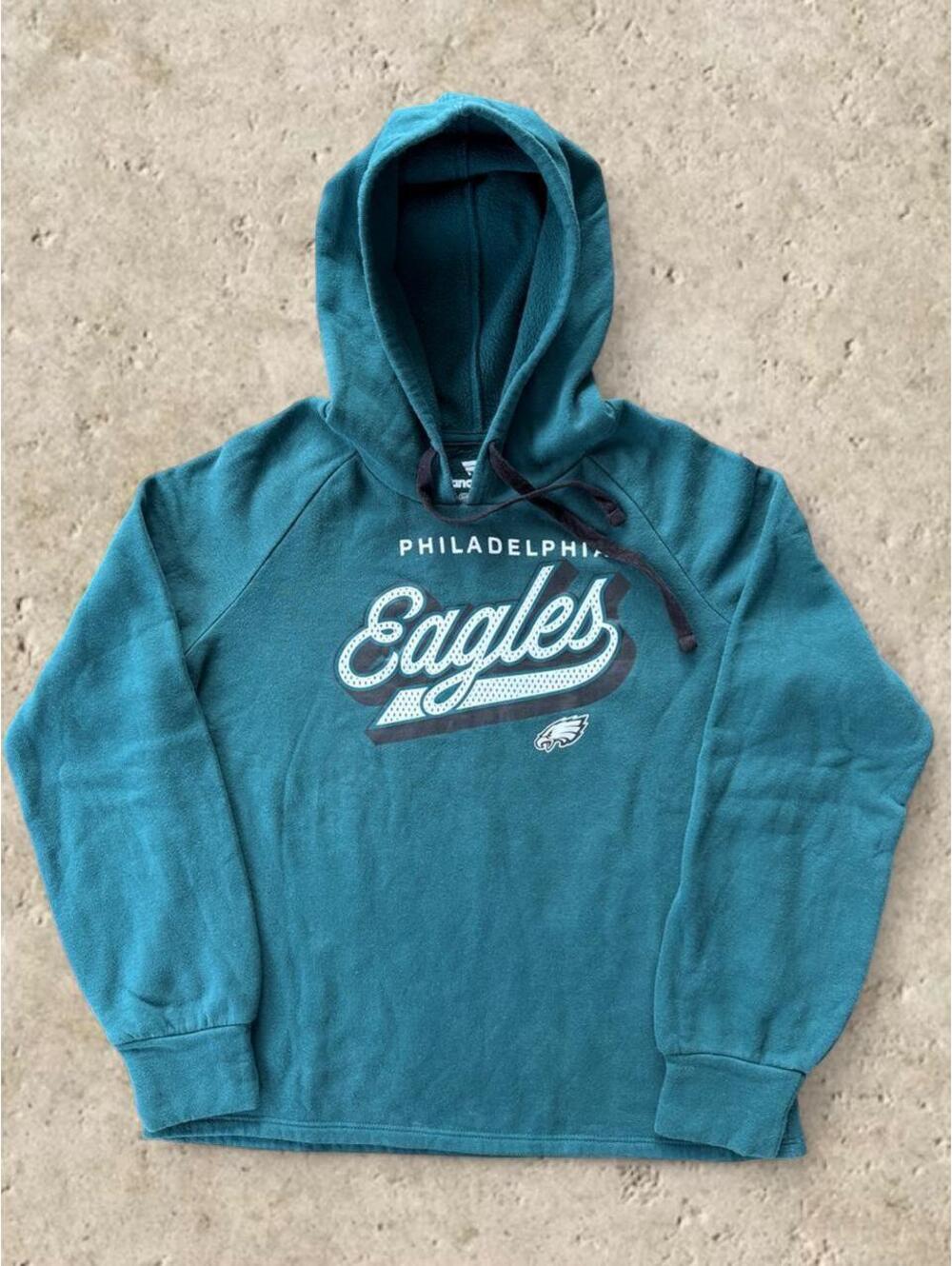Y2K Style NFL Philadelphia Eagles Cursive Font Fanatics Hoodie - Women's M